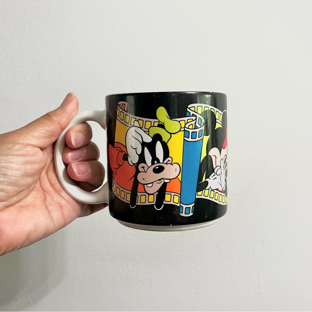 Vintage Disney Made in Japan Mug Reel of Mickey Minnie Mouse Donald Duck Goofy